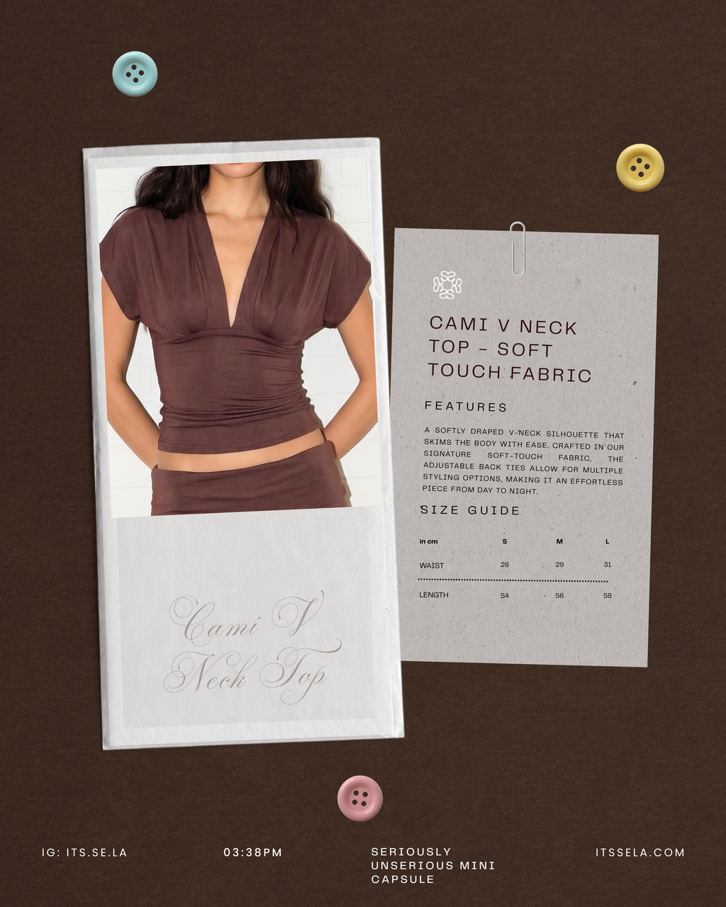 Cami v neck top - soft touch fabric