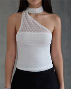 Nomi Polka Sheer Halter Top