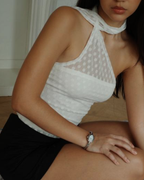 Nomi Polka Sheer Halter Top