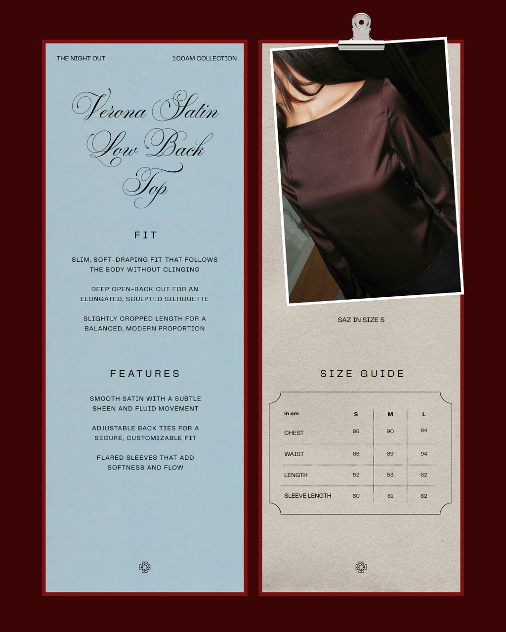 Verona Satin Low Back Top